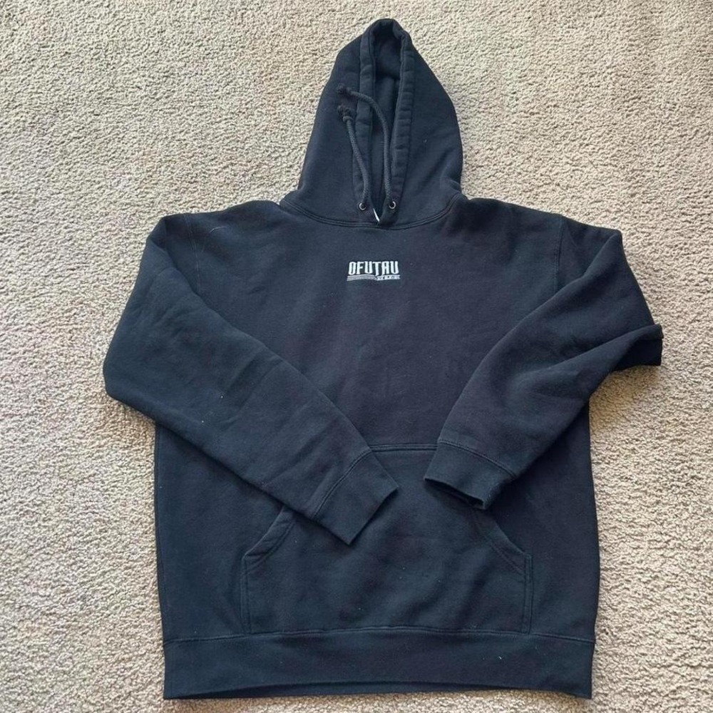 Black OFUTAU hoodie with stitched logo from SixEleven clothing